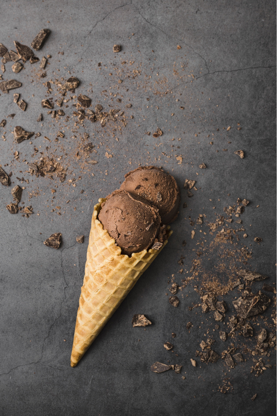 Chocolate Scoops in Cone - Gelato Drop